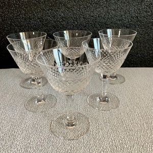 Mid-Century Modern Crystal Stemware Barware Sherry Cocktail - Set of 6
